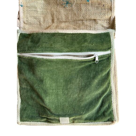 Dolls of India Jute Bag - green/teal/multi color - beads and sequence handbag - Picture 7 of 11